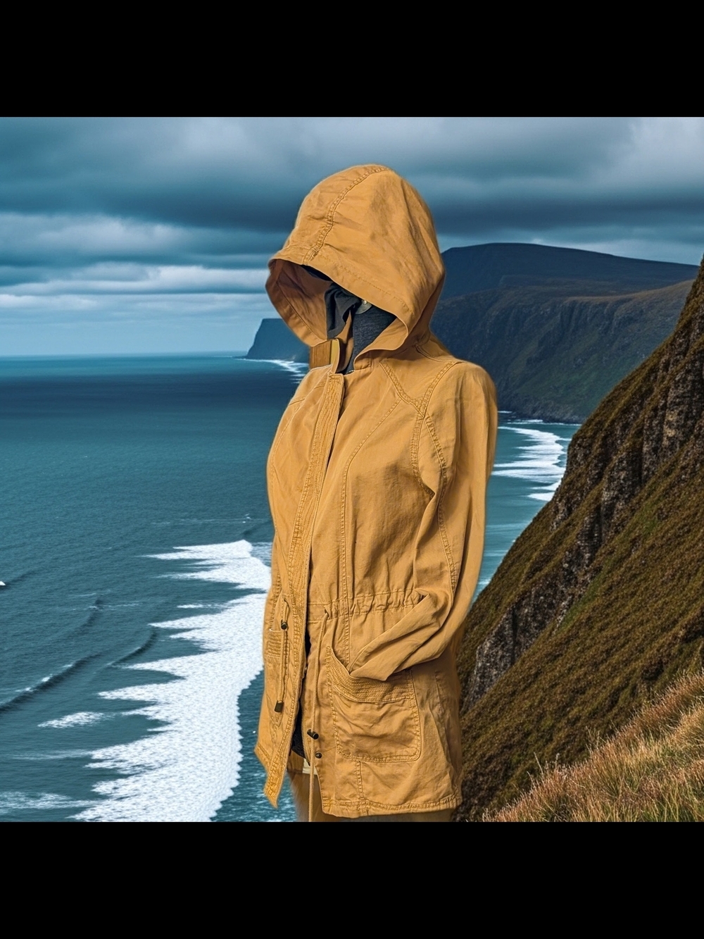 NWOT Mossimo Supply Co. 2015 Women’s Canvas Hooded Utility Jacket Camel Size L - Picture 4 of 11